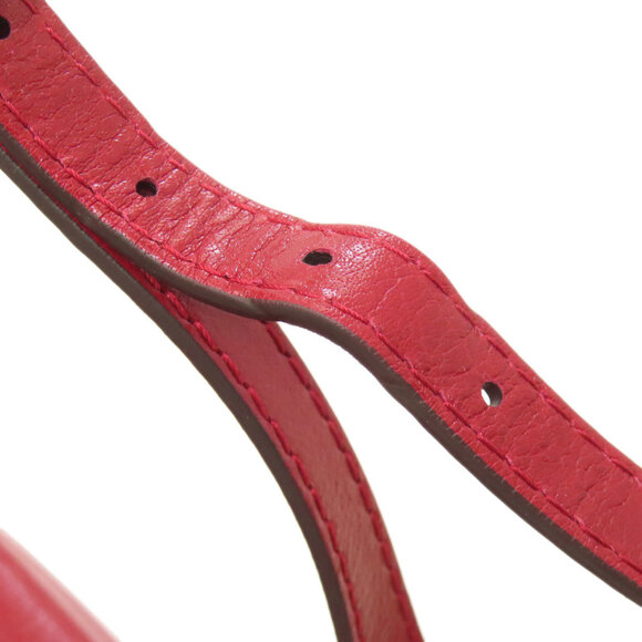 GUCCI Authentic Red Leather GG Marmont Shoulder Bag - Picture 13 of 16